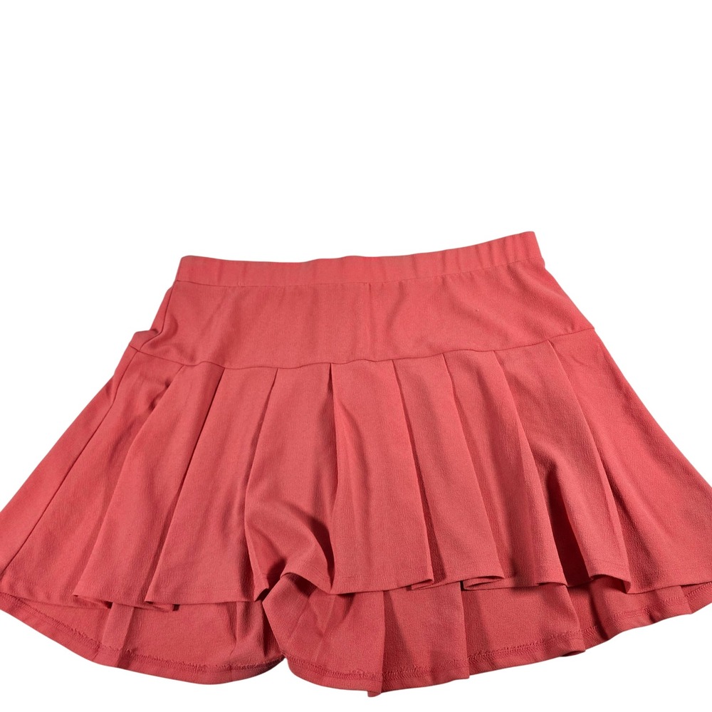 Torrid Women Coral Pink Pleated Crepe Skort Plus Size 24 High Waist Mini Skirt